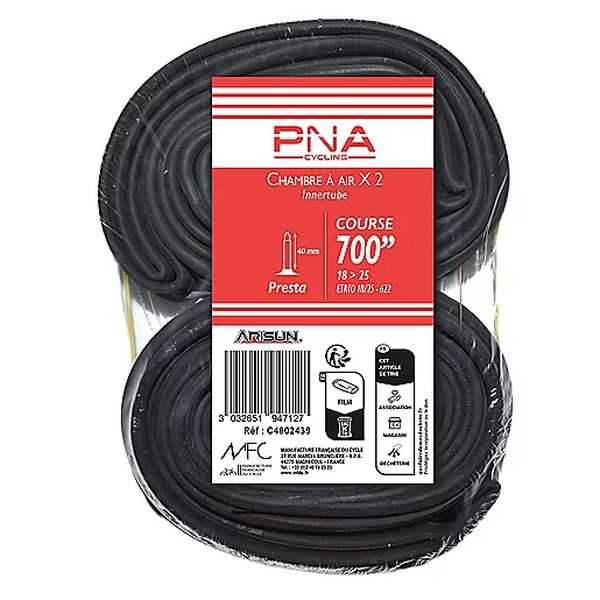 LOT 2 CH A 700X18-25 VP40 Chambre à air valve Presta PNA