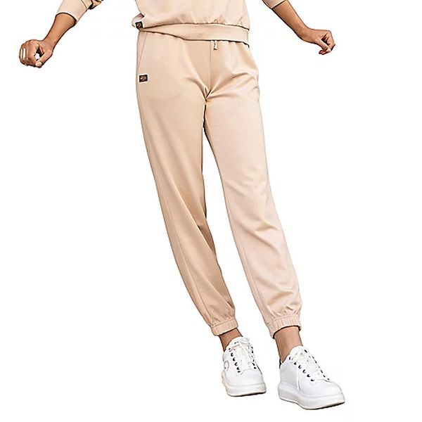 PANTALON RELAX FIT FLUIDE LOU BEIGE Jogging femme HAPPY&SO